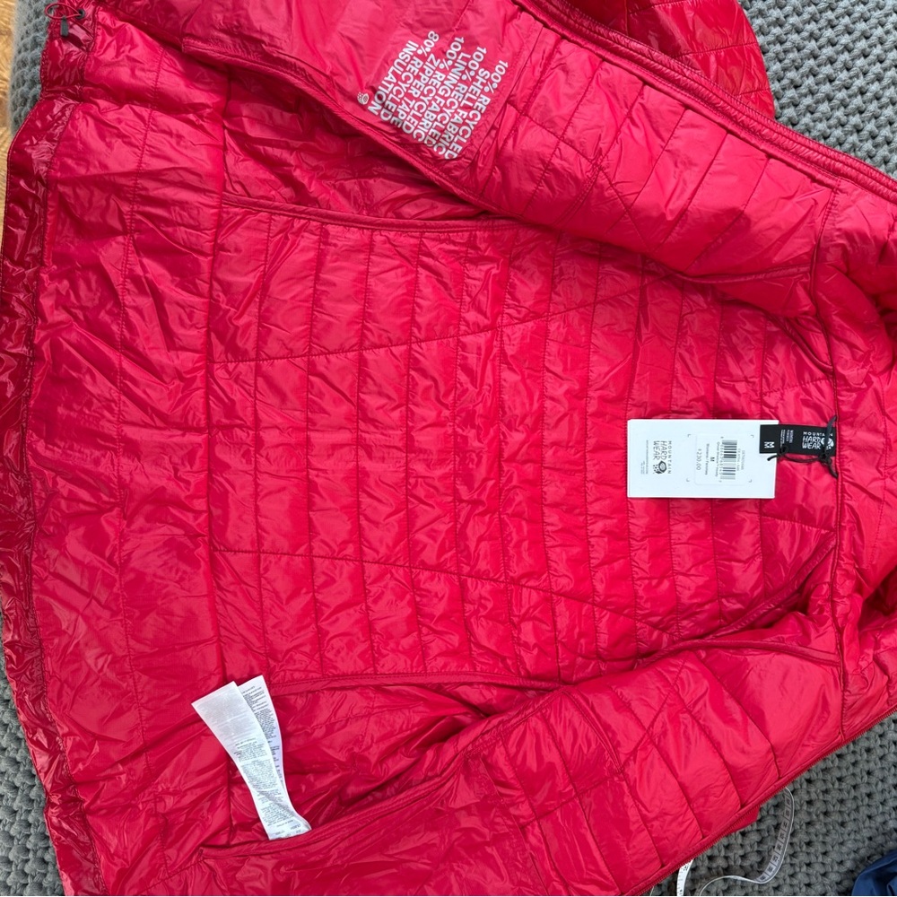 Mountain Hardwear Women's Red Quilted Hooded Insulated Jacket - Picture 9 of 9